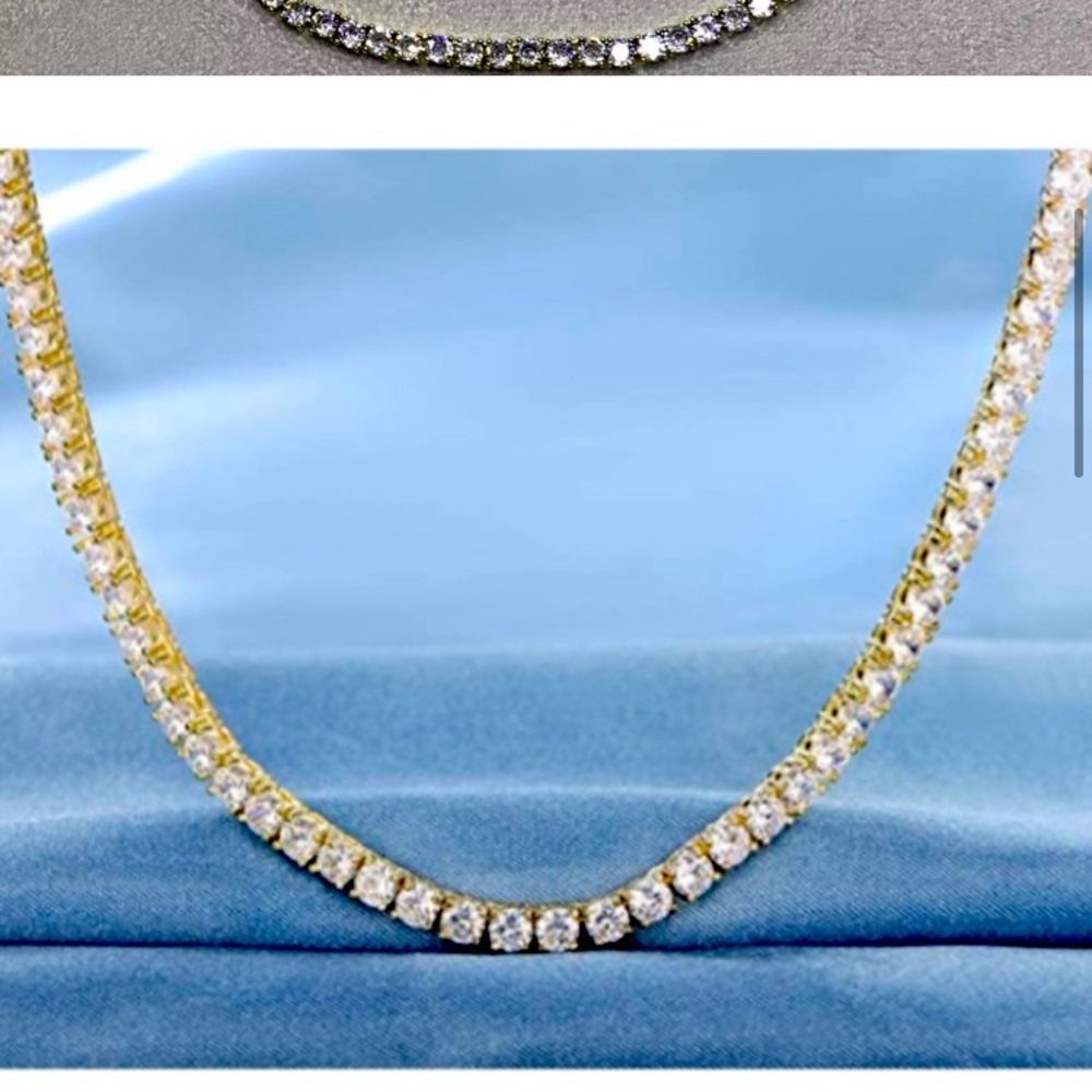42ct Gold Tennis Necklace 🌺 Sale🌺 WOW